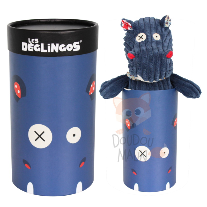 Les déglingos hippipos lhippo peluche bleu 25 cm 